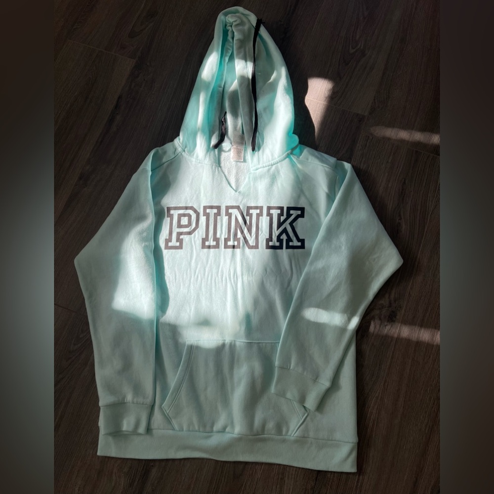 PINK VICTORIA SECRET Aqua Green  Oversized Hoodie Size M NWOT